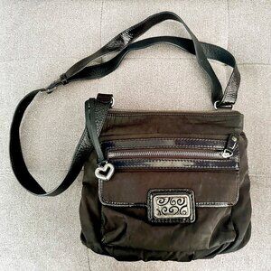 Vintage Brown Brighton Crossbody Shoulder Bag with Iconic Heart